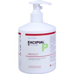 Eine weiße Plastikflasche mit einem Pumpspender für Handcreme.